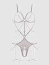 Presley Shine Mesh Open Cup & Crotchless Rhinestone Teddy from Love It Curvy