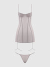 Presley Shine Mesh & Rhinestone Chemise & G-String Set from Love It Curvy