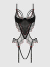 Ilena Embroidered Tulle Crotchless & Open Back Teddy | Love It Curvy