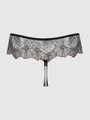 Ilena Embroidered Tulle & Pearl Crotchless Thong | Love It Curvy