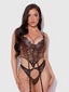 Devon Leopard & Lace Crotchless Teddy by House of Desire