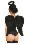 Lavish 3 PC Sexy Midnight Angel Corset Costume - Love it Curvy