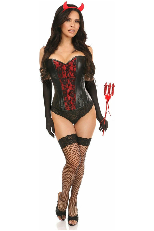 Lavish 4 PC Gothic Devil Corset Costume - Love it Curvy