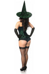 Lavish 3 PC Spellbound Green Lace Witch Corset Costume - Love it Curvy