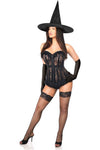 Lavish 3 PC Sheer Lace Witch Corset Costume - Love it Curvy