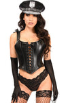 Lavish 4 PC Faux Leather Cop Corset Costume - Love it Curvy