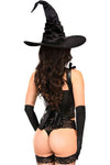 Lavish 3 PC Faux Leather Witch Corset Costume - Love it Curvy