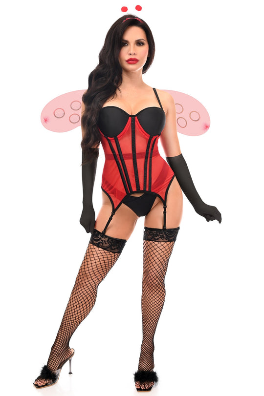 Lavish 4 PC Sexy Ladybug Lingerie Costume - Love it Curvy