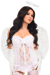 Lavish 4 PC White Angel Bustier Corset Costume - Love it Curvy