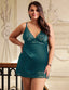 Plus Size Floral Lace Babydoll Set in Black - Love It Curvy