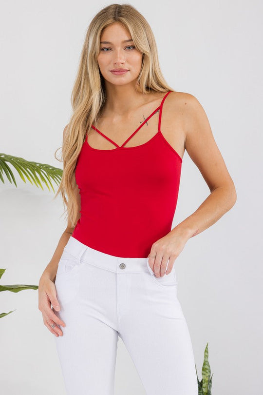 Love It Curvy Seamless Strappy Detail Cami Top