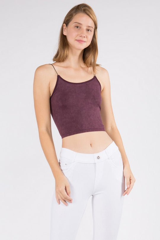 Love It Curvy Stone Wash Seamless Crop Cami