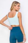 Love It Curvy Ribbed Deep Scoop Cropped Tank Top w/ Reversible Neckline