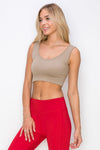 Love It Curvy Ribbed Deep Scoop Cropped Tank Top w/ Reversible Neckline