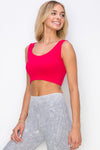 Love It Curvy Ribbed Deep Scoop Cropped Tank Top w/ Reversible Neckline