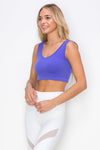 Love It Curvy Ribbed Deep Scoop Cropped Tank Top w/ Reversible Neckline