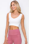 Love It Curvy Ribbed Deep Scoop Cropped Tank Top w/ Reversible Neckline