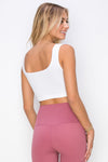 Love It Curvy Ribbed Deep Scoop Cropped Tank Top w/ Reversible Neckline