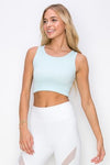 Love It Curvy Ribbed High Neck Cropped Tank Top