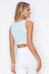 Love It Curvy Ribbed High Neck Cropped Tank Top