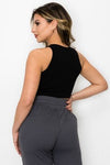 Love It Curvy Ribbed High Neck Cropped Tank Top