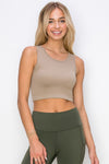 Love It Curvy Ribbed High Neck Cropped Tank Top