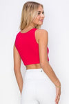 Love It Curvy Ribbed High Neck Cropped Tank Top