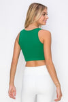 Love It Curvy Ribbed High Neck Cropped Tank Top
