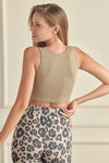 Love It Curvy Ribbed High Neck Cropped Tank Top