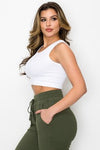 Love It Curvy Ribbed High Neck Cropped Tank Top