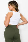 Love It Curvy Ribbed High Neck Cropped Tank Top