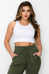 Love It Curvy Ribbed High Neck Cropped Tank Top