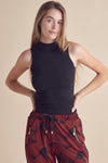 Love It Curvy Always Classy Ribbed Mock Neck Tank