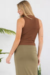 Love It Curvy Always Classy Ribbed Mock Neck Tank