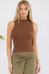 Love It Curvy Always Classy Ribbed Mock Neck Tank
