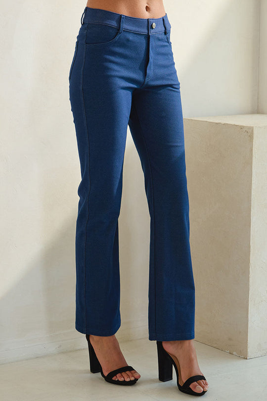 Love It Curvy Classic Solid Straight Leg Jeggings
