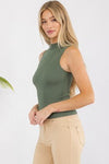 Love It Curvy Always Classy Ribbed Mock Neck Tank