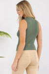 Love It Curvy Always Classy Ribbed Mock Neck Tank