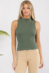Love It Curvy Always Classy Ribbed Mock Neck Tank