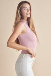 Love It Curvy Always Classy Ribbed Mock Neck Tank