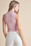 Love It Curvy Always Classy Ribbed Mock Neck Tank