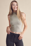Love It Curvy Always Classy Ribbed Mock Neck Tank
