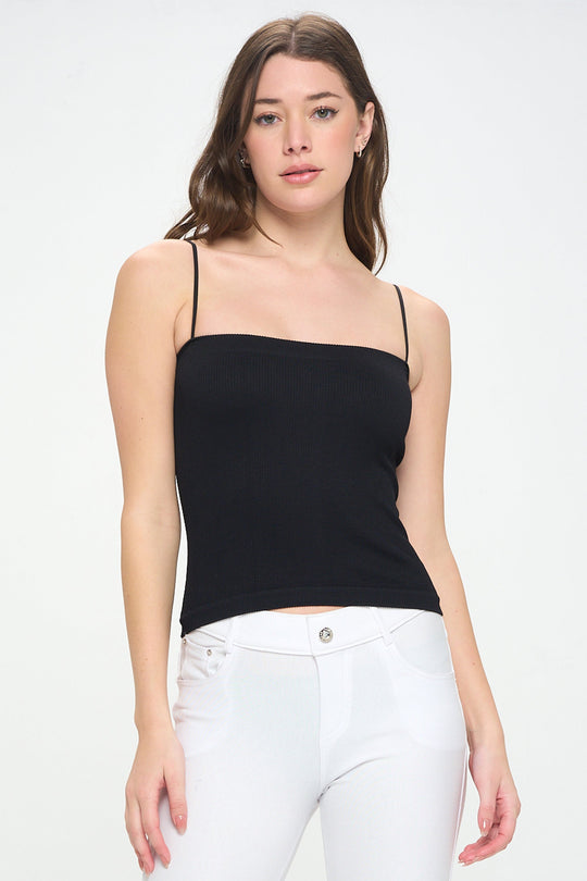 Love It Curvy Ribbed Thin Strapped Seamless Cami