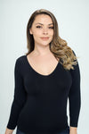 Love It Curvy Seamless Reversible V-Neck Long Sleeve Top