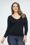 Love It Curvy Seamless Reversible V-Neck Long Sleeve Top
