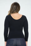 Love It Curvy Seamless Reversible V-Neck Long Sleeve Top