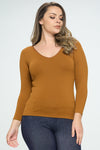 Love It Curvy Seamless Reversible V-Neck Long Sleeve Top