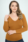 Love It Curvy Seamless Reversible V-Neck Long Sleeve Top