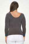 Love It Curvy Seamless Reversible V-Neck Long Sleeve Top