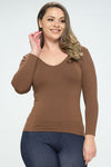 Love It Curvy Seamless Reversible V-Neck Long Sleeve Top